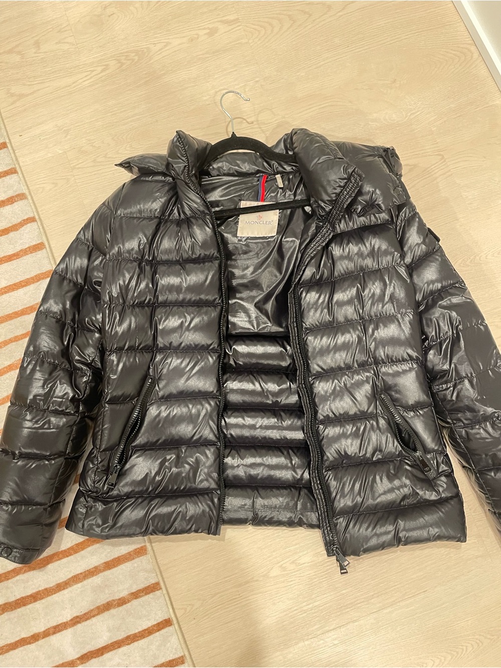 Moncler Black Shiny Quilted Puffer Jacket